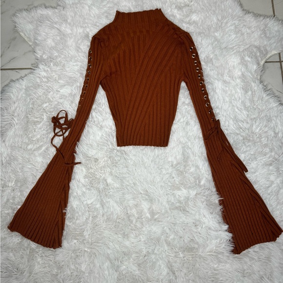 Rust Mock Neck Sweater - Picture 2 of 5